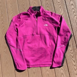 The north face flight series women raspberry 1/4 zip pull over running jacket